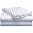 thumbnail image 3 of Ultra-Soft & Breathable Luxury Bedding ! 600 Thread Count 100% Egyptian Cotton Cal-King Size 4 Piece Sheet Set Fit 15" Inch to 18" Inch Deep Pocket { White Stripe }, 3 of 6