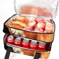 thumbnail image 5 of Fox Double Layered Insulated Lunch Bag with Two Compartments, Large Capacity, Handheld, 7.1x11.4x16.1 Inches, 5 of 6