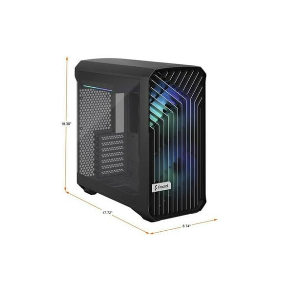 Torrent Compact RGB TG Light Tempered Glass High-Airflow ATX Computer Case, Black