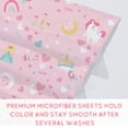 thumbnail image 6 of Kids Full Sheet Set - Girls Blush Pink Full Sheet Set - Kids Toddlers Full Microfiber Fitted Sheets - Girls Sheet Unicorn Princess Rainbow Printed, 6 of 6