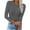Dark Gray, variant on Women's Long Sleeves Crew Neck Tops Basic Stretch Slim Fit Lightweight Cozy Under Layer T-Shirts White S