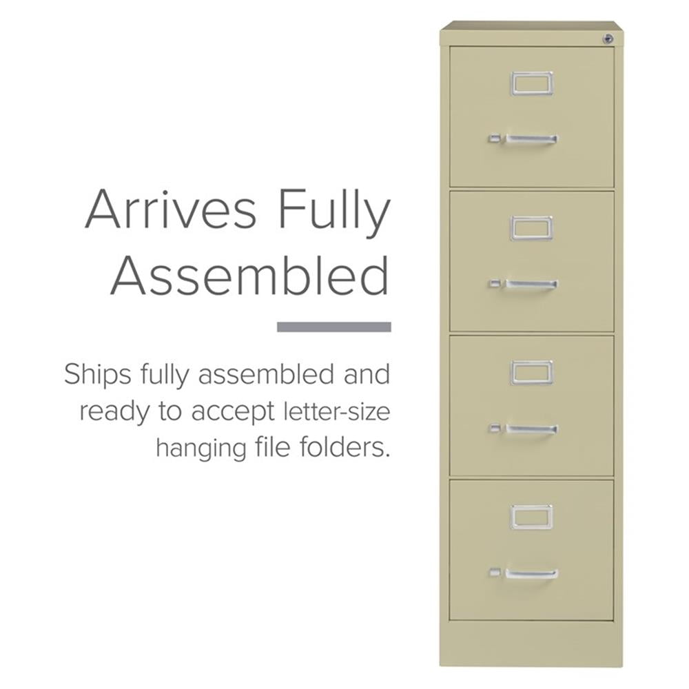 Scranton & Co 25"D Metal 4-Drawer Letter Width Vertical File Cabinet in Beige