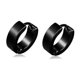 thumbnail image 3 of Juego de 6 pares de pendientes negros de acero inoxidable con forma de aro para hombre y mujer, estilo gótico, estilo hip hop, estilo 6-1 par, 3 of 5