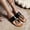 Black, variant on Chic Minimalist Toe-Ring Slide Sandals with Gold Disc for Casual Summer Wear Beige 37