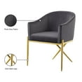thumbnail image 4 of Meridian Furniture Xavier Grey Velvet Dining Chair, 4 of 5