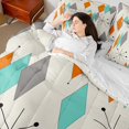 thumbnail image 4 of Manfei Abstract Geometric Rhombus 7-Piece Twin Bedding Sets,Modern Minimalist Aesthetic Bedding Comforter Set,Orange Beige Blue Sheet Sets For Girls Boys,Super Cozy Room Decor Reversible, 4 of 8