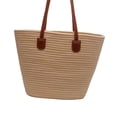 thumbnail image 4 of Bolso de mano tejido para mujer, bolso de viaje de vacaciones, desplazamientos, elegante cuerda de algodón Caqui, 4 of 8
