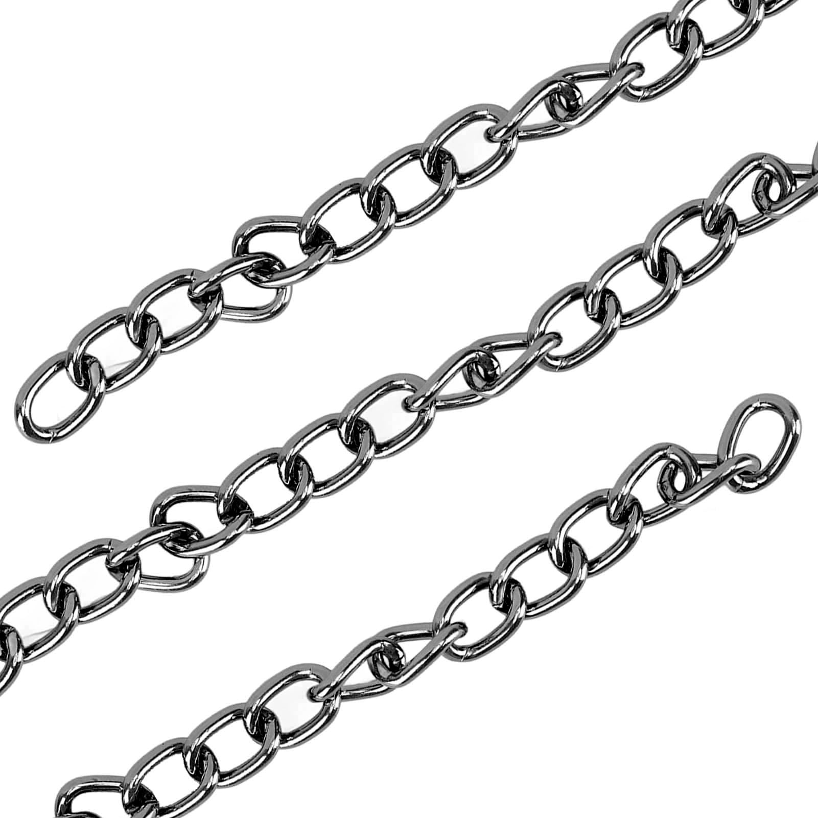 Chain Link, Twisted Links Curb Chain For Bracelet Making Silver Black