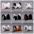 thumbnail image 3 of Racing Butterfly Cat Fox Ears Hairpin Fluffy Plush Cosplay Clip Barrette Party Costume Accessory, 3 of 8