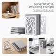 thumbnail image 2 of Unique Bargains Exquisite Decorative Metal Bookends for Home Office and Library White Style A 4.7"x3.5"x6.9", 2 of 5