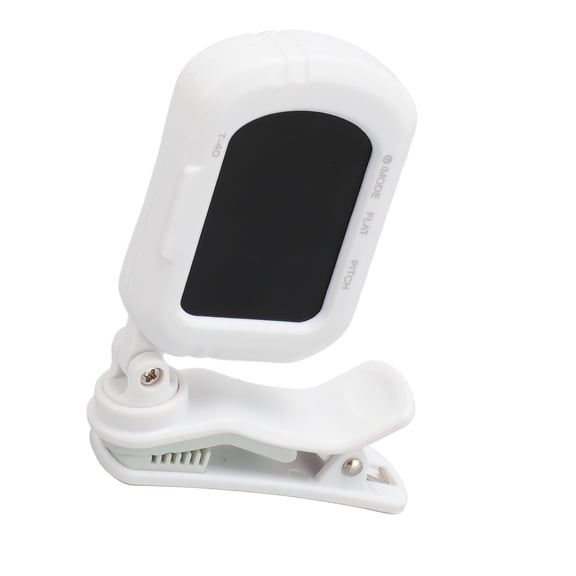 Riousery Clip On Tuner with LCD Digital Display for Acoustic Electric Guitar Bass Violin Ukulele White