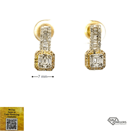 10K Gold Cartier Style Diamond Stud Earrings