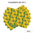 thumbnail image 3 of Placemats Set of 4 / 6, Checkered tractor St Patrick's yellow Placemats for Dining Table Indoor/Outdoors Heat Resistant Washable Placemats 18" x 12", 3 of 8