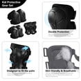 thumbnail image 3 of Kids Protective Gear for 3-8 Years Toddlers, Knee Elbow Pads with Wrist 3 in 1 Sports Gear Set for Bike, Cycling, Skateboard, Black, 3 of 9