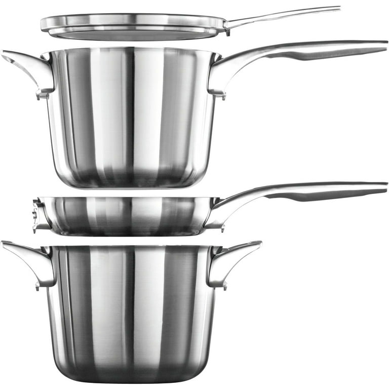 Calphalon Premier Space Saving Stainless Steel 4.5 Qt. Sauce Pan With Cover