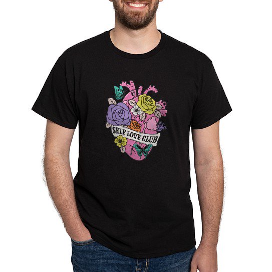 CafePress - Self Love Club Heart T Shirt - Men's Classic Cotton T-Shirts