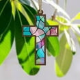 thumbnail image 4 of Cross Pendant C Style - Stained Glass Metal and Acrylic Window Hanging Beautiful Hanging Pendants for Window Home Decoration - 1 Cross Pendant, 4 of 5