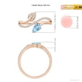 thumbnail image 5 of ANGARA Natural Aquamarine and Diamond Bypass Ring with Leaf Motif in 14K Rose Gold for Women (Size-6x4mm) | March Birthstone, Birthday, Anniversary, Jewelry Gift for Women | Natural Aquamarine Ring, 5 of 9