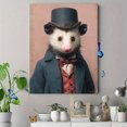 thumbnail image 4 of Anthropomorphic Opossum Dapper Gentleman Canvas Wall Art 15.75x11.81 Inches, 4 of 8