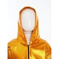 thumbnail image 5 of Haitryli Girls Boys 2 Piece Hip Hop Jazz Modern Dance Outfits Metallic Hooded Jacket and Jogger Pants Set Strretwear Gold 15-16, 5 of 7