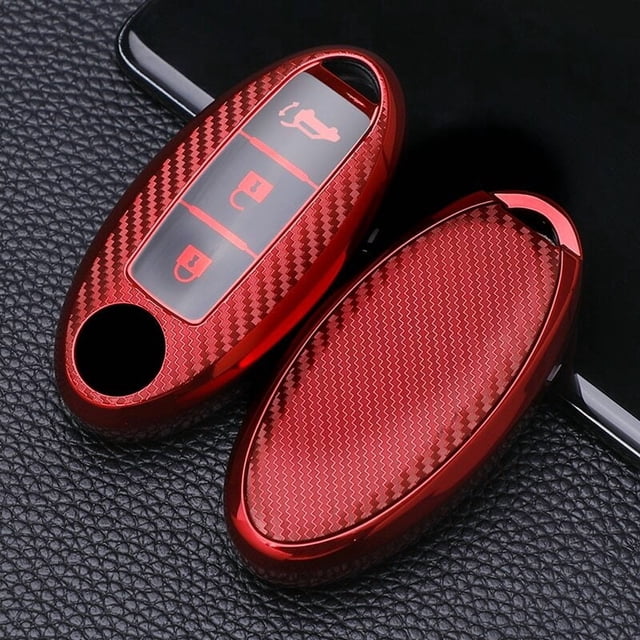 Car Key Fob Cover Case Protector TPU Carbon Fiber Remote Car Key Fob Case Cover Holder Shell For Nissan Infiniti