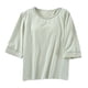 thumbnail image 2 of Fiudx Ofertas Flash Del Día Solo En Línea Top/Camisa de Manga Corta con Cuello En V y Cuello En V de Color Sólido para Mujer, 2 of 4