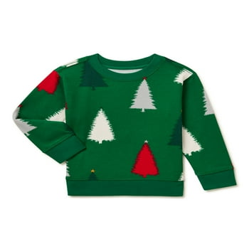 Holiday Time Baby and Toddler Boys Printed Christmas Sweatshirt, Sizes 12 Months-5T