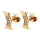 thumbnail image 1 of Aretes Mujer LuckyLy, Inicial Letra A, Acero Inoxidable con Oro 18k y Zirconia Cúbica, Modelo Tina dorado UNITALLA, 1 of 7