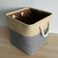 thumbnail image 4 of 1Set Storage Basket Square Grey Cotton Linen for Sundries Clothes Books Socks, 4 of 8