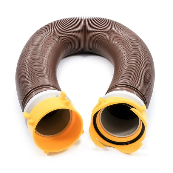 Camco Sewer Hose 39623 Revolution; 10 Foot Length Extension; 15 Mils HTS Vinyl; Brown Hose; With Swivel Lug and Swivel Bayonet Fittings