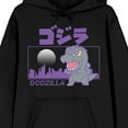 thumbnail image 2 of Godzilla Classic Chibi Tokyo Rampage Long Sleeve Black Adult Hooded Sweatshirt-XXL, 2 of 4