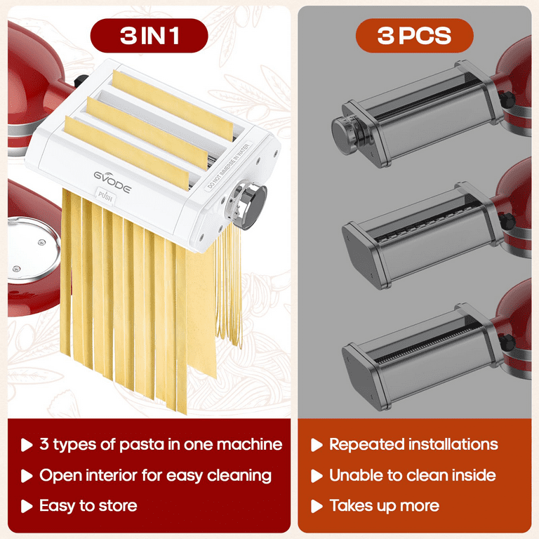 Instant Pot Pasta Maker Attachment For Instant Stand Mixer Pro - Includes  Pasta Roller, Fettuccine & Spaghetti Cutters Electric Pasta Maker Accessory