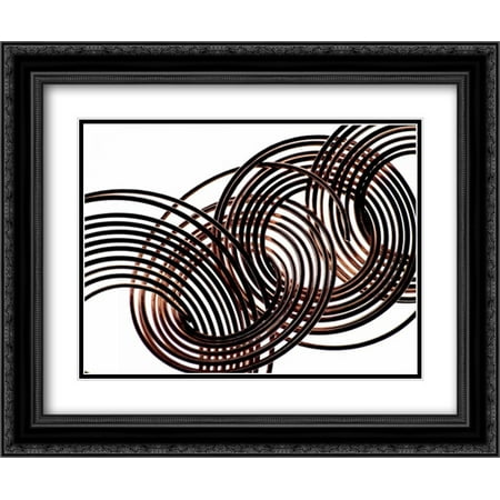 206 Matt - Intertwined VIII 2x Matted 24x20 Black Ornate Framed Art Print by Burkhart, Monika