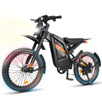 VTOKW T2000 Electric Dirt Bike for Adults,3000W Peak Electric Bike,48V 30Ah Battery,37MPH/85 Miles Electric Motorcycles,24" Fat Tire E Dirtbike,Dual Hydraulic Brakes Mountain Bike,E Dirt Bike UL2849