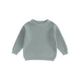 thumbnail image 2 of Toddler Baby Autumn Sweater, Solid Color Knit Long Sleeve Round Neck Knitwear Pullover, 2 of 10