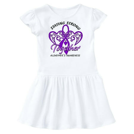 

Inktastic Staying Strong Together Alzheimer s Awareness Purple Ribbon Gift Toddler Girl Dress