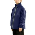 thumbnail image 4 of SERTG Kids Windproof Active Jacket Long Sleeve Solid Color Weather Casual Fall Winter Outerwear for Boys and Girls 4-16 Years(Navy,11-12 Years), 4 of 5
