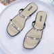 thumbnail image 4 of Sandalias planas con cinturón fino para mujer, zapatos de verano con diamantes de imitación, a la moda Wmkox8yii hj789, 4 of 9