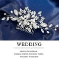 thumbnail image 2 of Women’s Wedding Hair Comb Silver Rhinestone Bridal Headpiece Flower Crystal Prom Hair Pieces Pearls Bride Decorative Hair Clips Bridesmaids Hair Side Combs Wedding Hair Accessories for Brides, 2 of 4