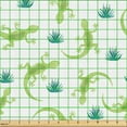 thumbnail image 2 of Ambesonne Lizard Fabric by the Yard Upholstery, Crawling Desert Creature, 1 Yard, Avocado Green Teal, 2 of 5