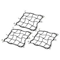 Unique Bargains Cargo Net High Elastic Motorcycle Luggage Straps with 6 Hooks Bicycle Black 11.8"x11.8"