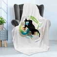 thumbnail image 4 of Youth Soft Flannel Fleece Throw Blanket, Skateboarder Teenager Tumbling over on a Colorful Backdrop with Grunge Effect, Cozy Plush for Indoor and Outdoor Use, 50" x 70", Multicolor, by Ambesonne, 4 of 5