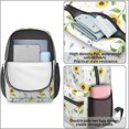 thumbnail image 4 of Sunflower and Small Flower White 17" Waterproof Oxford School Backpacks for Teens, S-Shape Padded Straps, for School, Travel, Hiking, Camping, 4 of 5