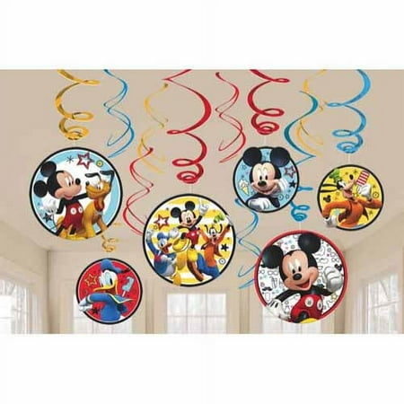 Mickey Mouse 'on the Go' Hanging Swirl Decorations (12pc)