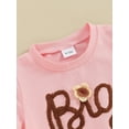 thumbnail image 3 of Baby Girls Summer Shorts Sets Short Sleeve Letter Flower Embroidery Tops Solid Color Shorts Sister Matching Outfits, 3 of 7