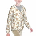 thumbnail image 2 of Cauagu Kawaii Bear Print Sun Protection Jacket for Teen,Full-Zipper Long Sleeve Sun Shirts with Pockets UV Hoodie Shirts Outdoor Athletic Jacket-Large, 2 of 7