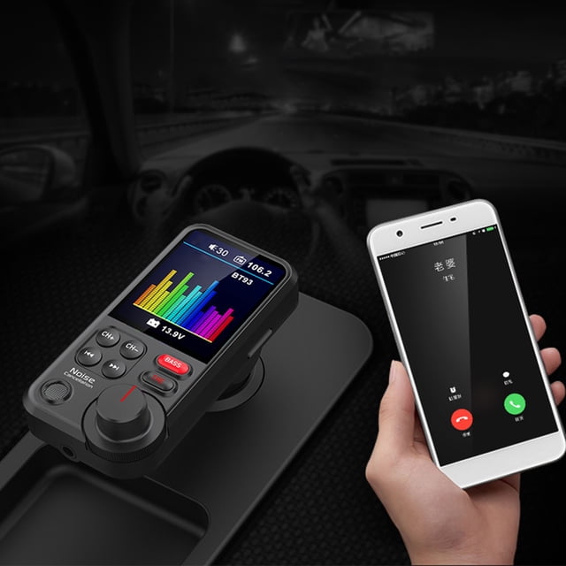 Transmisor Fm Inalámbrico Para Coche Modulador de transmisor FM de 1,8 pulgadas QC3.0 que carga el reproductor MP3 Compatible con Bluetooth