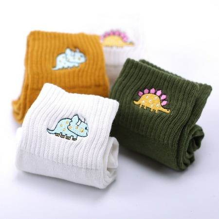 

ADVEN 5 Paires Women Socks Cotton Female Dinosaur Socks Cute Animal Embroidery Socks