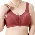 thumbnail image 2 of Women's Bras Front Fastening Bras Non Wired Support Bras Push Up Bras for Older Lady Comfy Sports Bras Elderly Padded Bras Button Wide Strap Vest Tops Gathering and Breathable Underwear, 2 of 6