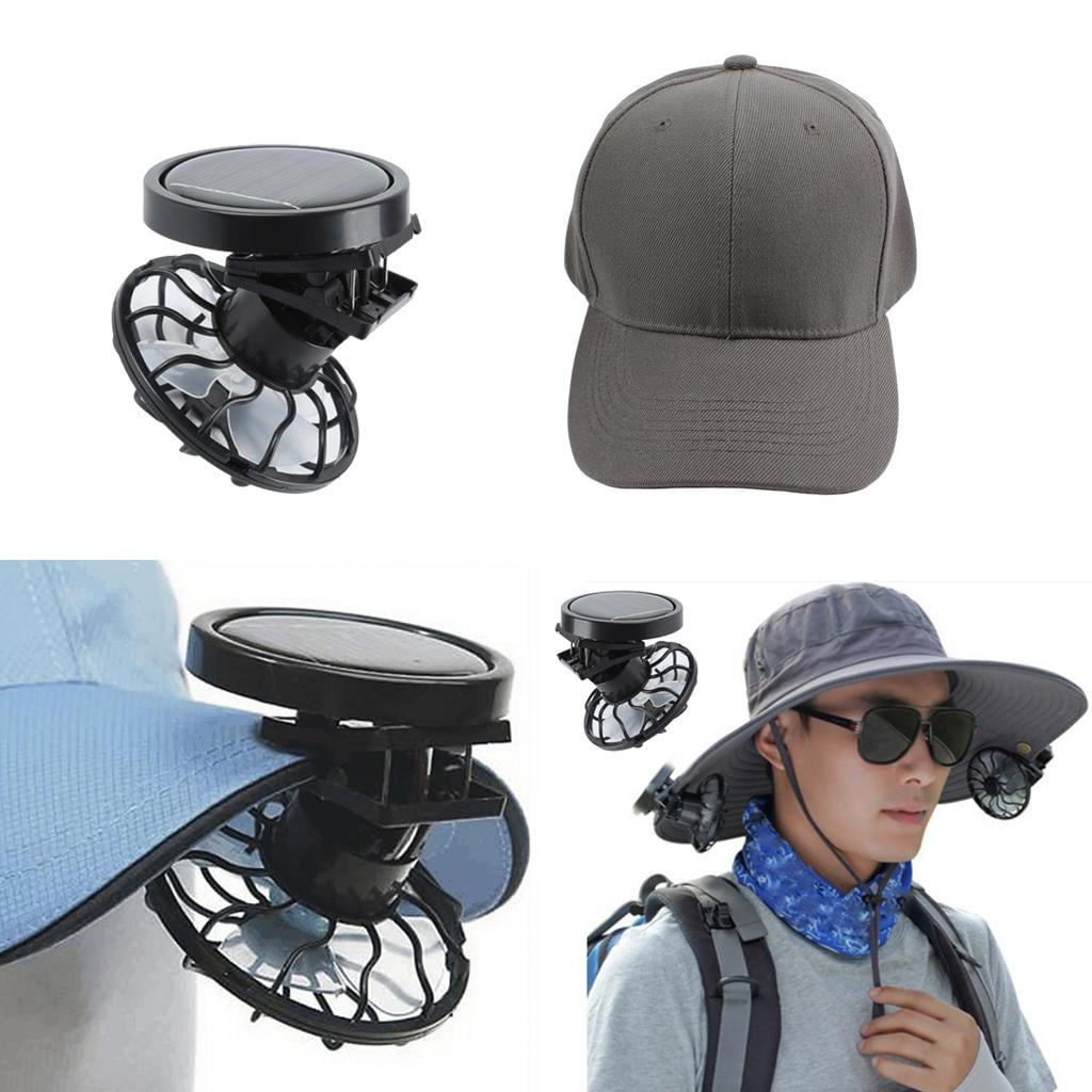 Clip On Hat Mini Solar Fan Outdoor Summer Traveling Camping Fishing Portable 